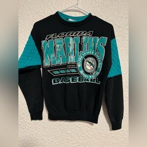 vintage FL Marlins Sweater 90s Size 14 Boys